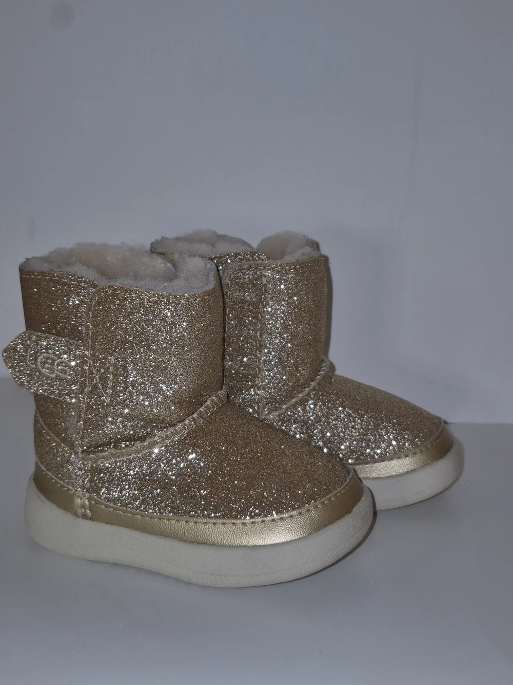 UGG Kids Glittery Gold Shearling Boots